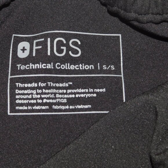 Figs Technical Collection Black Scrub Pants Size Small - Picture 8 of 10